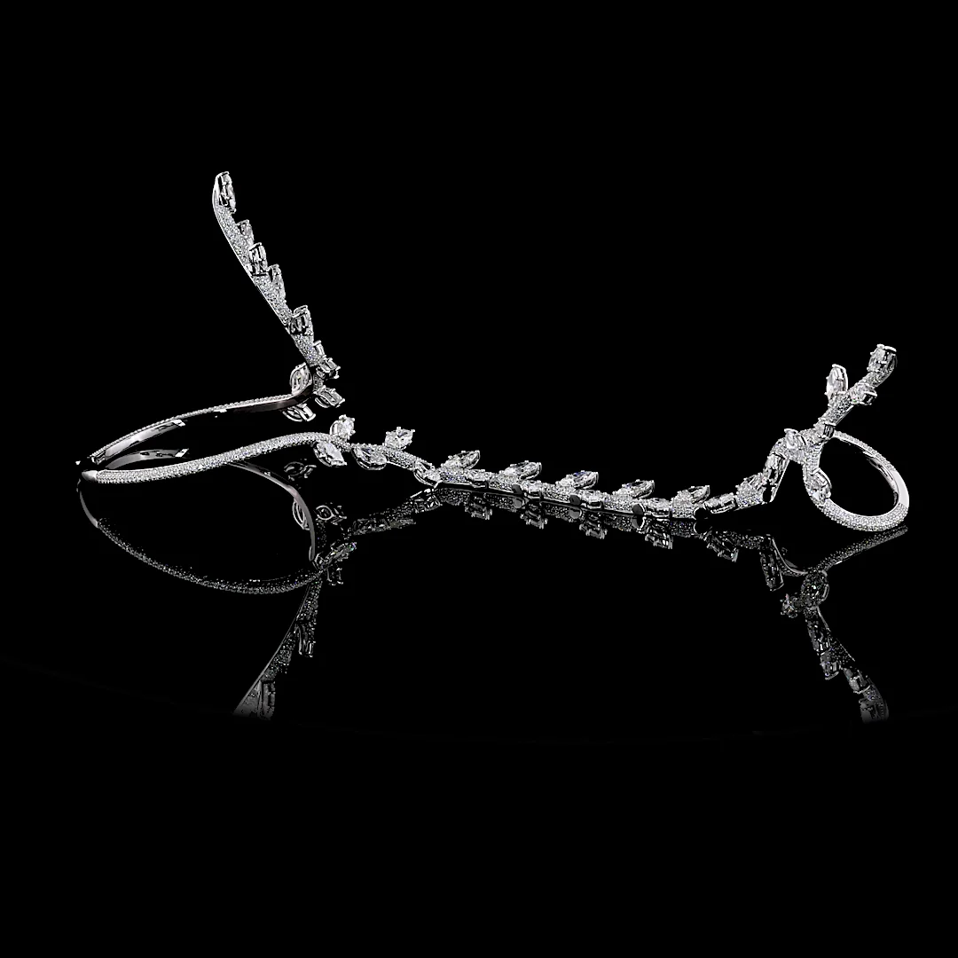 16.53 Cts 14k White Gold Mix Shape Special Bracelet