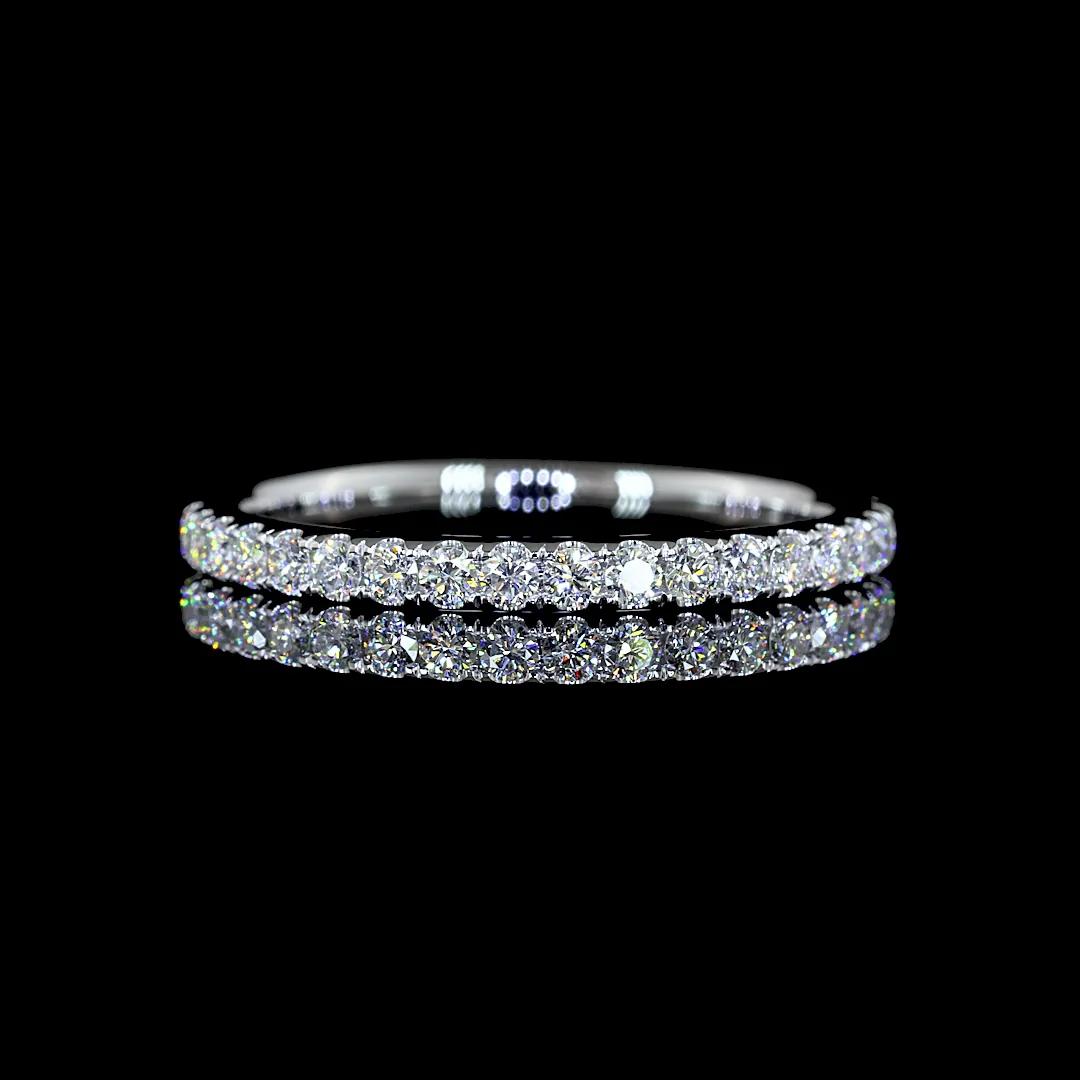 0.34 Cts 14k White Gold Round Shape Half Eternity Eternity Band