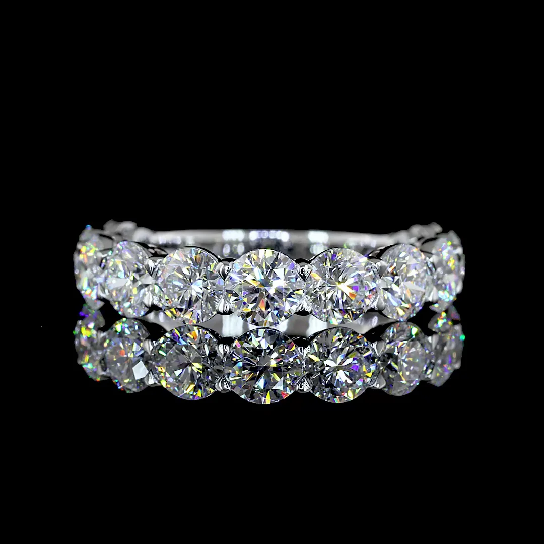 3.26 Cts 14k White Gold Round Shape 3/4 Band Eternity Band