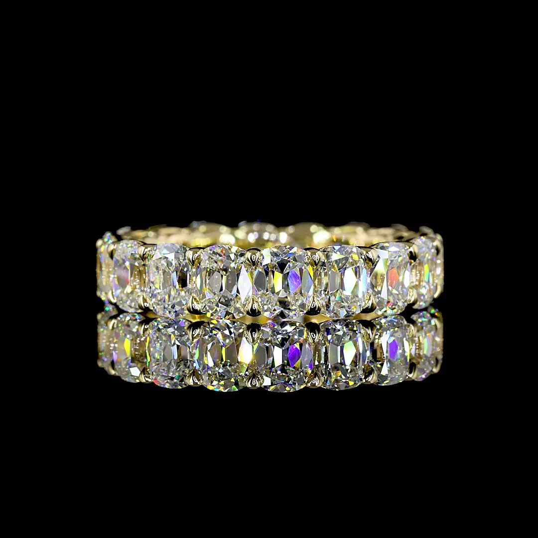 8.05 Cts 14k Yellow Gold Antique Cushion Shape Eternity Band Eternity Band