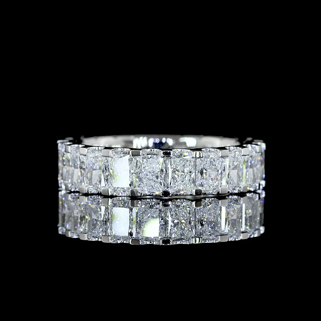3.36 Cts Platinum Radiant Shape Eternity Band Eternity Band