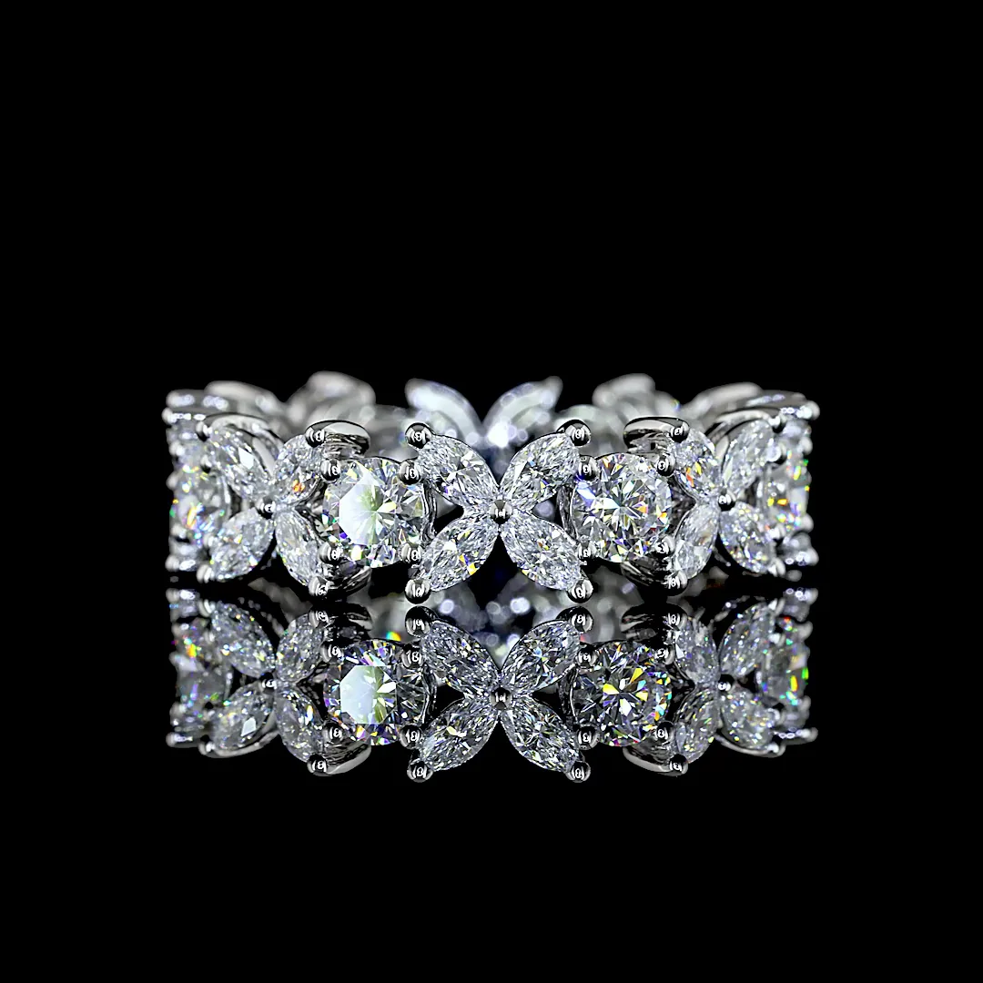 2.24 Cts Platinum Mix Shape Eternity Band Eternity Band