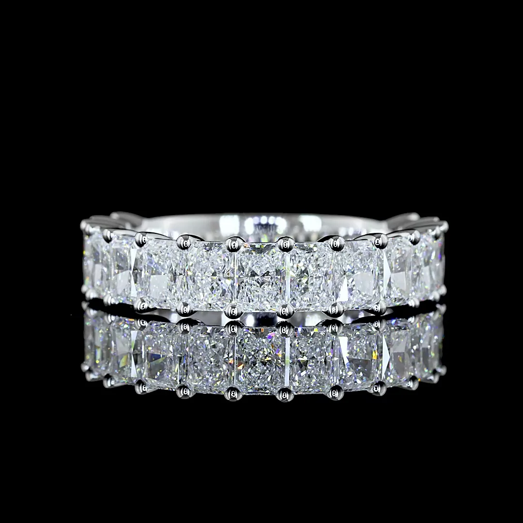 2.48 Cts 14k White Gold Radiant Shape 3/4 Band Eternity Band