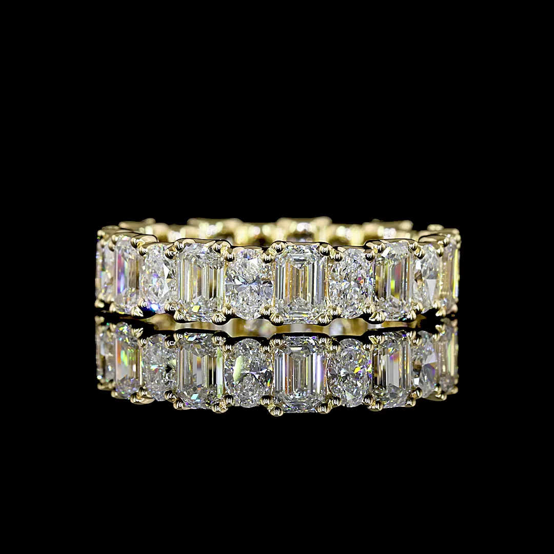 3.22 Cts 14k Yellow Gold Mix Shape Eternity Band Eternity Band