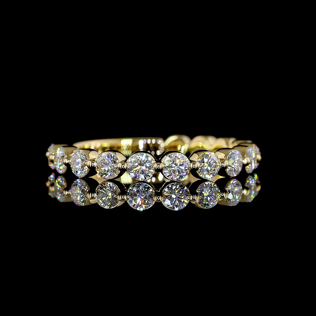 0.87 Cts 18k Yellow Gold Round Shape 3/4 Band Eternity Band