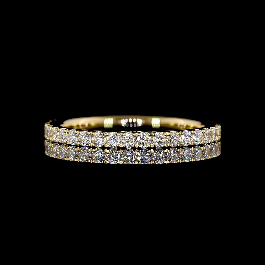 0.62 Cts 18k Yellow Gold Round Shape Eternity Band Eternity Band