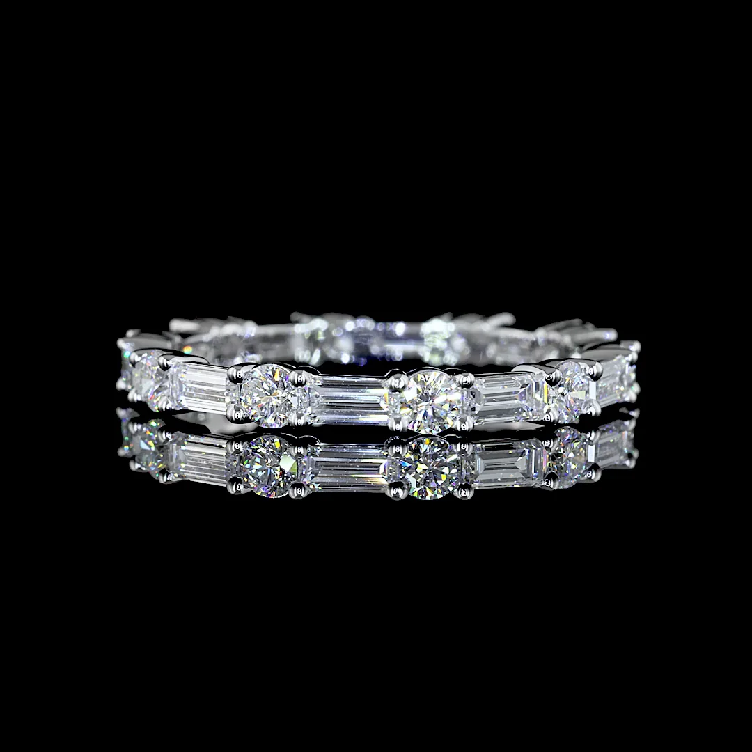 1.95 Cts 14k White Gold Mix Shape Eternity Band Eternity Band