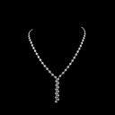 8.68 Cts 14k White Gold Round Shape Lariat Necklace