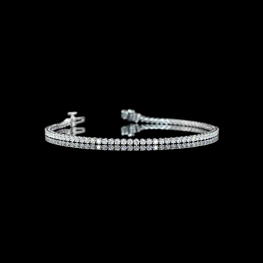 1.85 Cts 14k White Gold Round Shape Tennis Bracelet