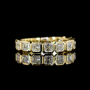 1.07 Cts 14k Yellow Gold Asscher Shape 3/4 Band Eternity Band