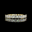 1.09 Cts 14k Yellow Gold Square Cushion Brilliant Shape Half Eternity Eternity Band