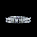 0.84 Cts 14k White Gold Emerald Shape 3/4 Band Eternity Band