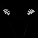 1.35 Cts 14k White Gold Marquise Shape Crawler Earring