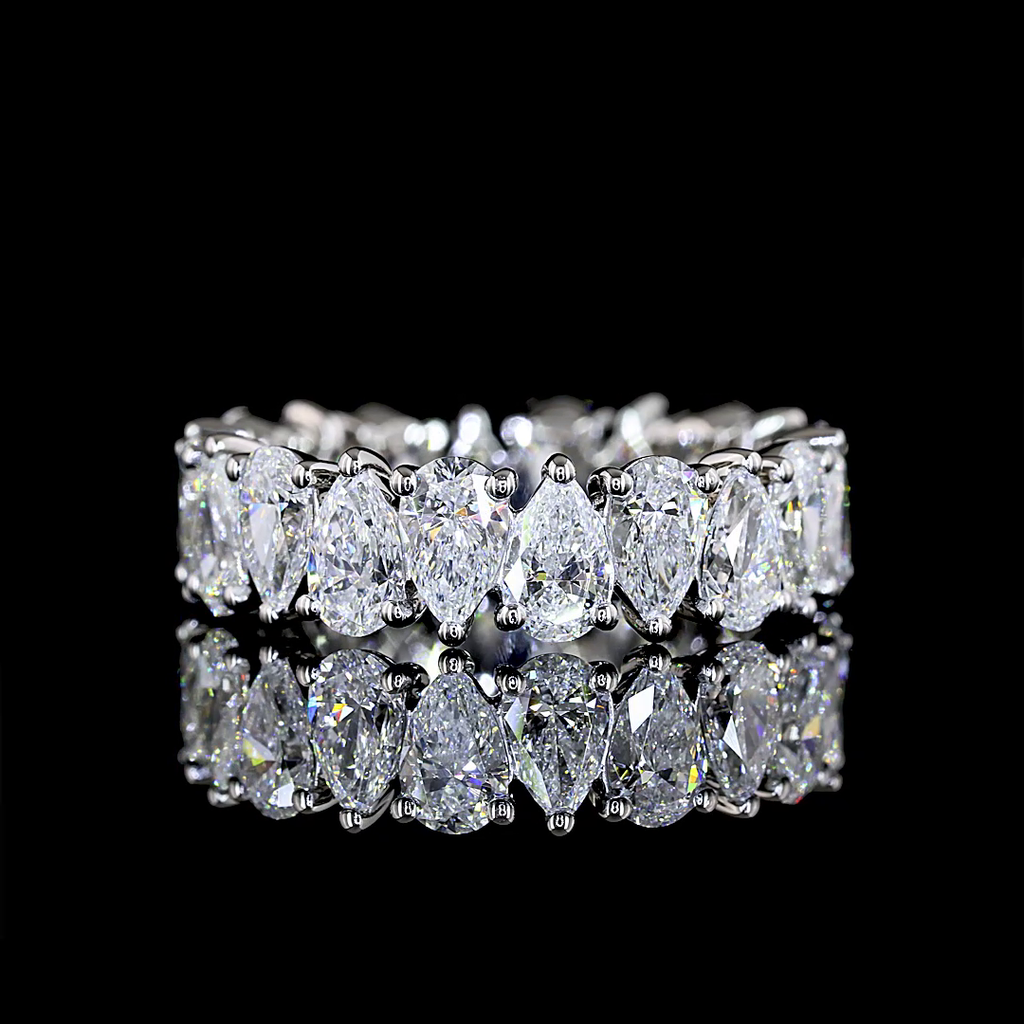 4.11 Cts Platinum Pear Shape Eternity Band Eternity Band