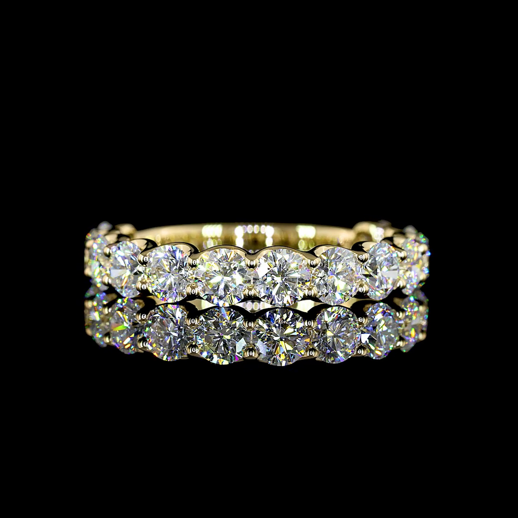 1.63 Cts 14k Yellow Gold Round Shape 3/4 Band Eternity Band