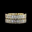 1.31 Cts 18k Yellow Gold Emerald Shape Half Eternity Eternity Band