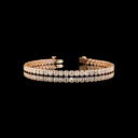 4.09 Cts 14k Rose Gold Emerald Shape Tennis Bracelet