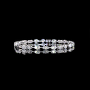 7.3 Cts 14k White Gold Mix Shape Station Bracelet