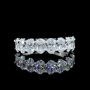 3 Cts 14k White Gold Oval Shape Half Eternity Eternity Band