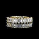 2.74 Cts 14k Yellow Gold Emerald Shape Half Eternity Eternity Band