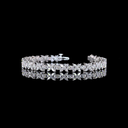 5.18 Cts 14k White Gold Marquise Shape Station Line Tennis Bracelet