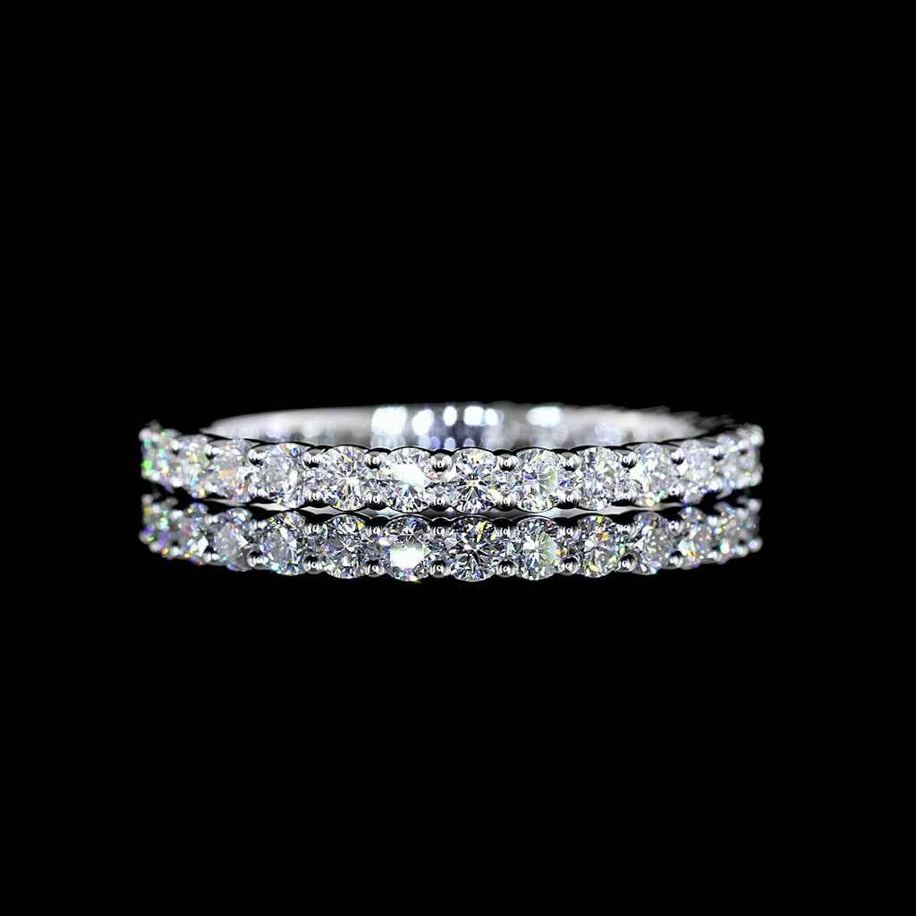 0.78 Cts 14k White Gold Round Shape 3/4 Band Eternity Band