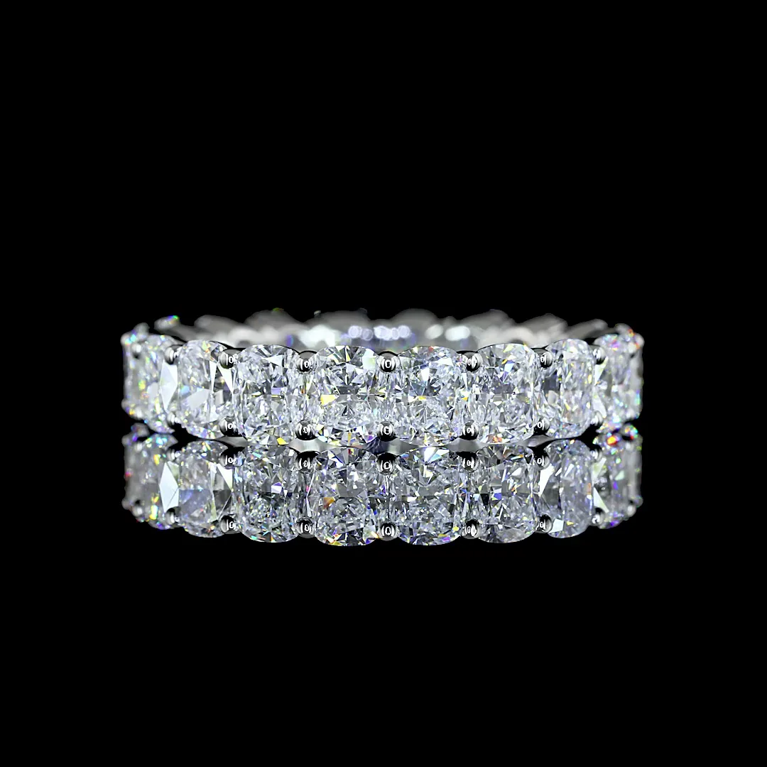 4.46 Cts Platinum Cushion Brilliant Shape Eternity Band Eternity Band
