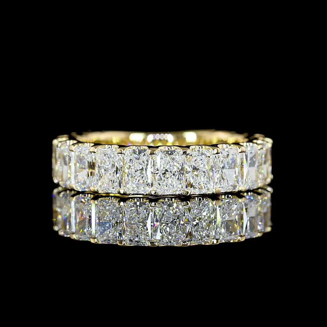 2.7 Cts 14k Yellow Gold Radiant Shape 3/4 Band Eternity Band