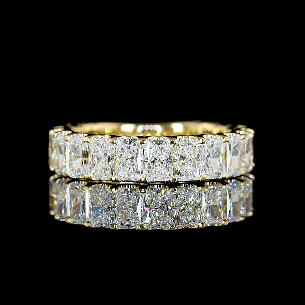 2.7 Cts 14k Yellow Gold Radiant Shape 3/4 Band Eternity Band