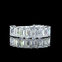 3.6 Cts 14k White Gold Emerald Shape 3/4 Band Eternity Band
