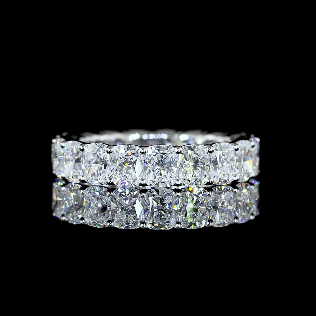 5.28 Cts 14k White Gold Cushion Brilliant Shape Eternity Band Eternity Band
