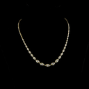 5.09 Cts 14k Yellow Gold Marquise Shape Riviera Necklace