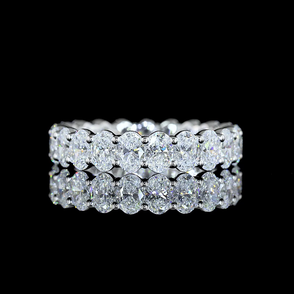 2.71 Cts 14k White Gold Oval Shape Eternity Band Eternity Band