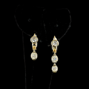1.69 Cts 14k Yellow Gold Round Shape Hanging Earring