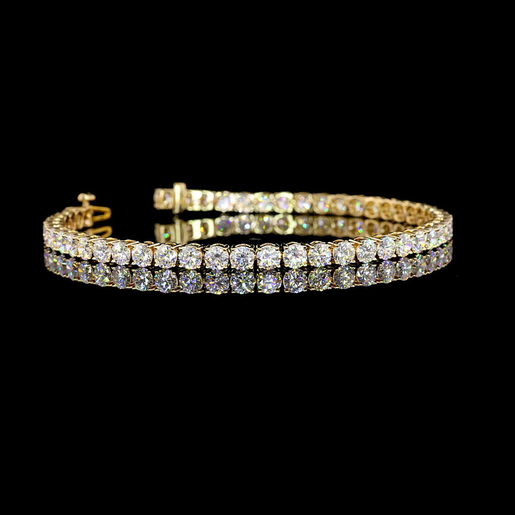 0.43 Cts 14k Yellow Gold Round Shape Tennis Bracelet
