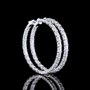 11.63 Cts 14k White Gold Radiant Shape Hoops Earring