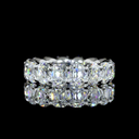 6.64 Cts Platinum Antique Cushion Shape Eternity Band Eternity Band
