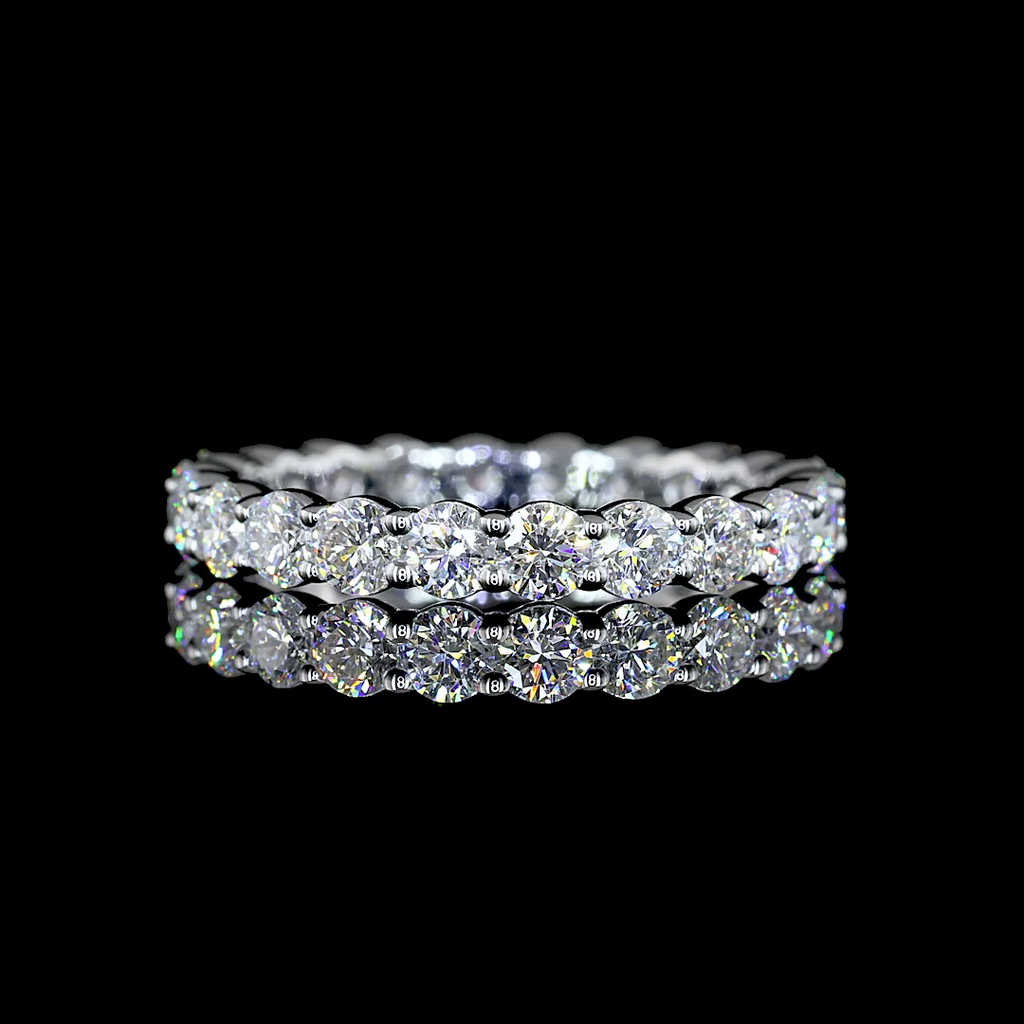 1.37 Cts 18k White Gold Round Shape Eternity Band Eternity Band