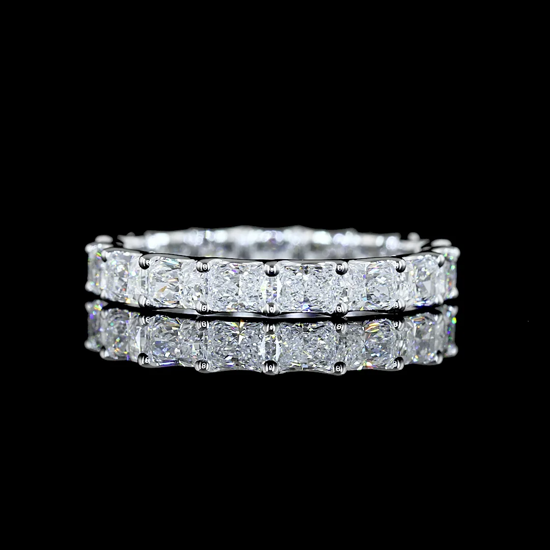1.92 Cts 18k White Gold Radiant Shape Eternity Band Eternity Band