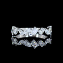 0.79 Cts 14k White Gold Mix Shape Half Eternity Eternity Band