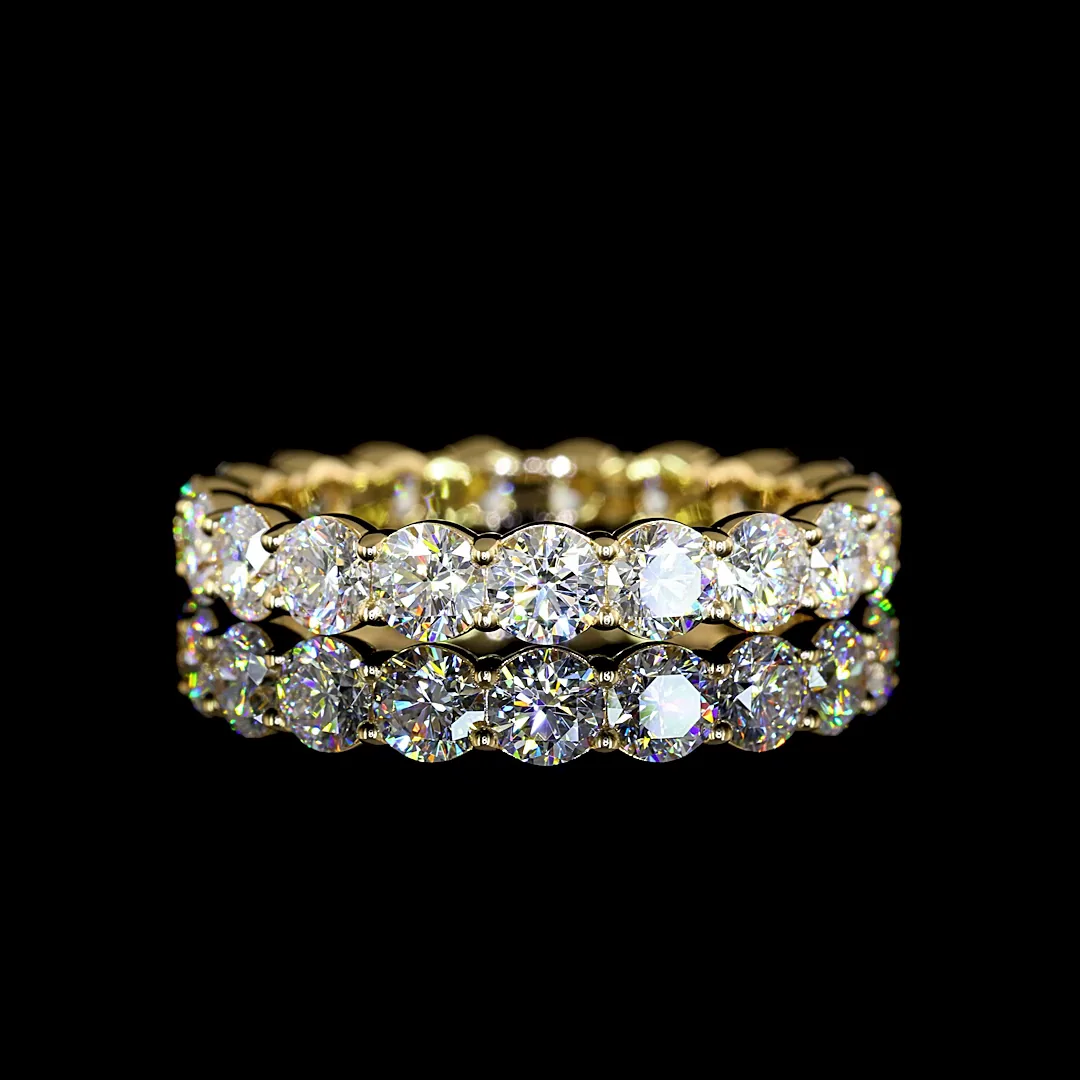 2.65 Cts 18k Yellow Gold Round Shape Eternity Band Eternity Band