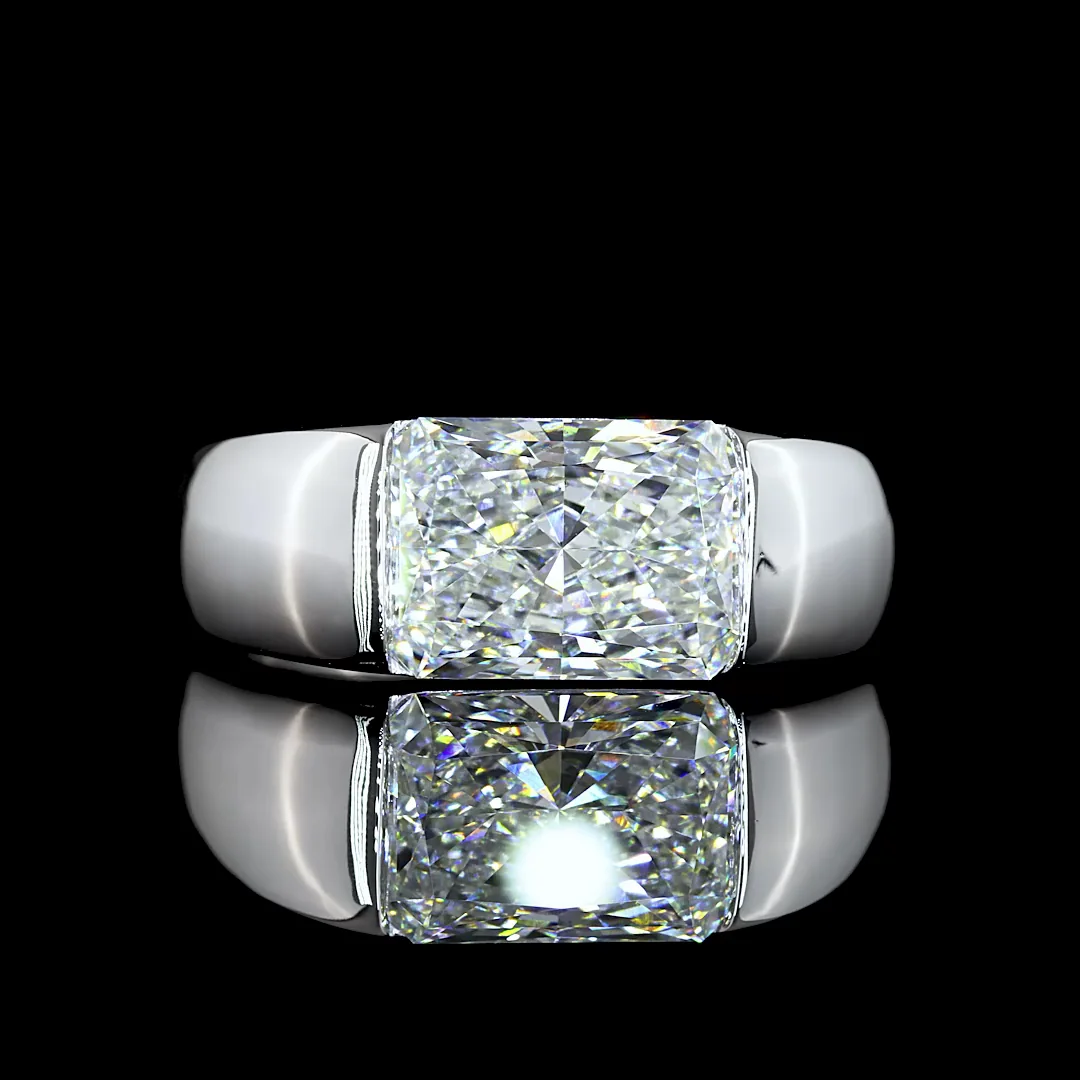 2.68 Cts 14k White Gold Radiant Shape Solitaire Ring