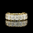 4.07 Cts 14k Yellow Gold Radiant Shape 3/4 Band Eternity Band