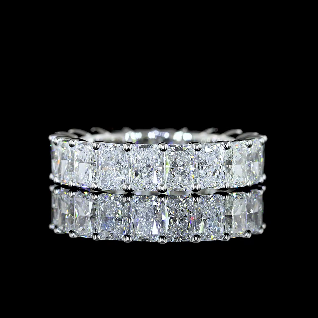 3.76 Cts Platinum Radiant Shape Eternity Band Eternity Band