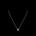 2.32 Cts 14k White Gold Square Cushion Brilliant Shape Solitaire Pendant