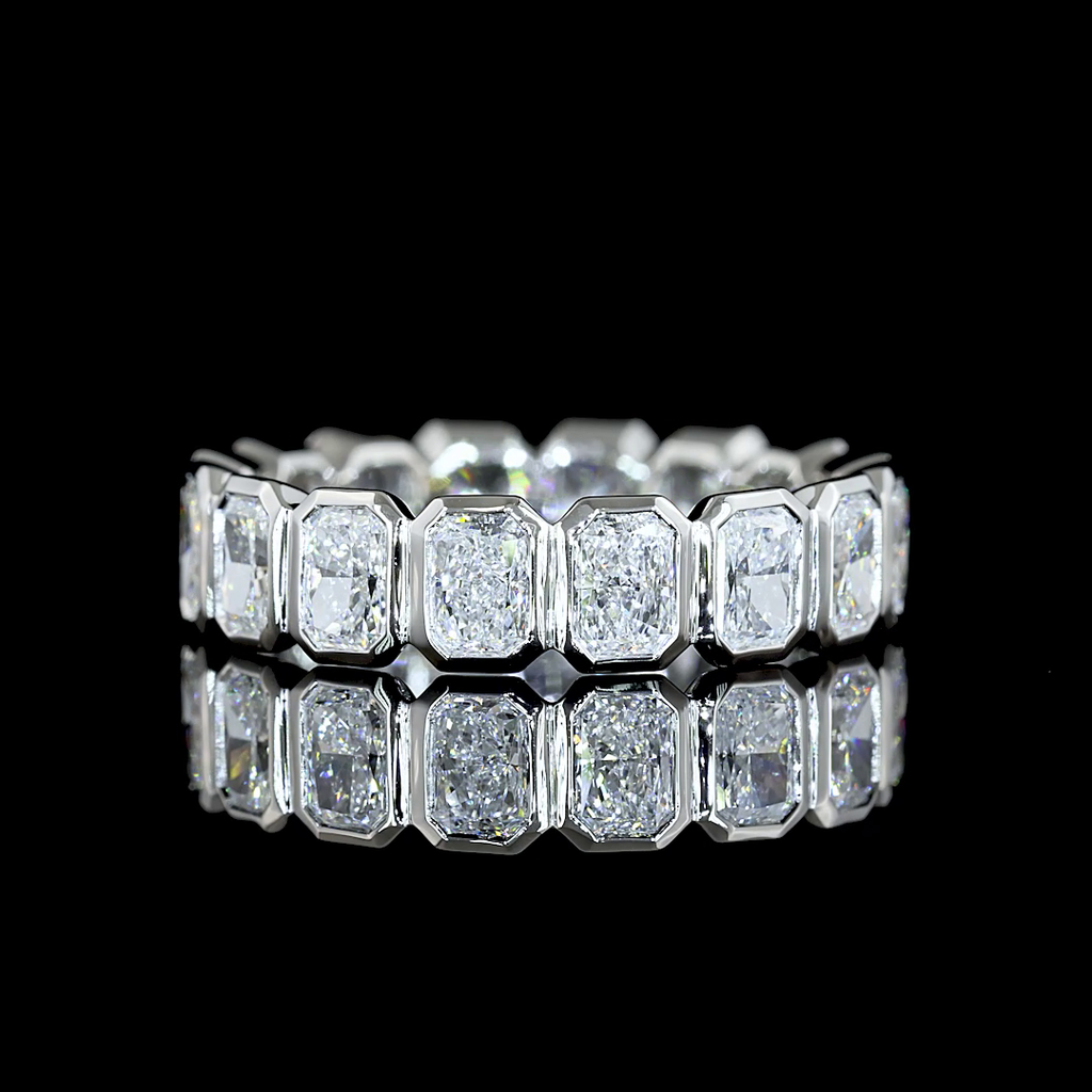 2.47 Cts Platinum Radiant Shape Eternity Band Eternity Band