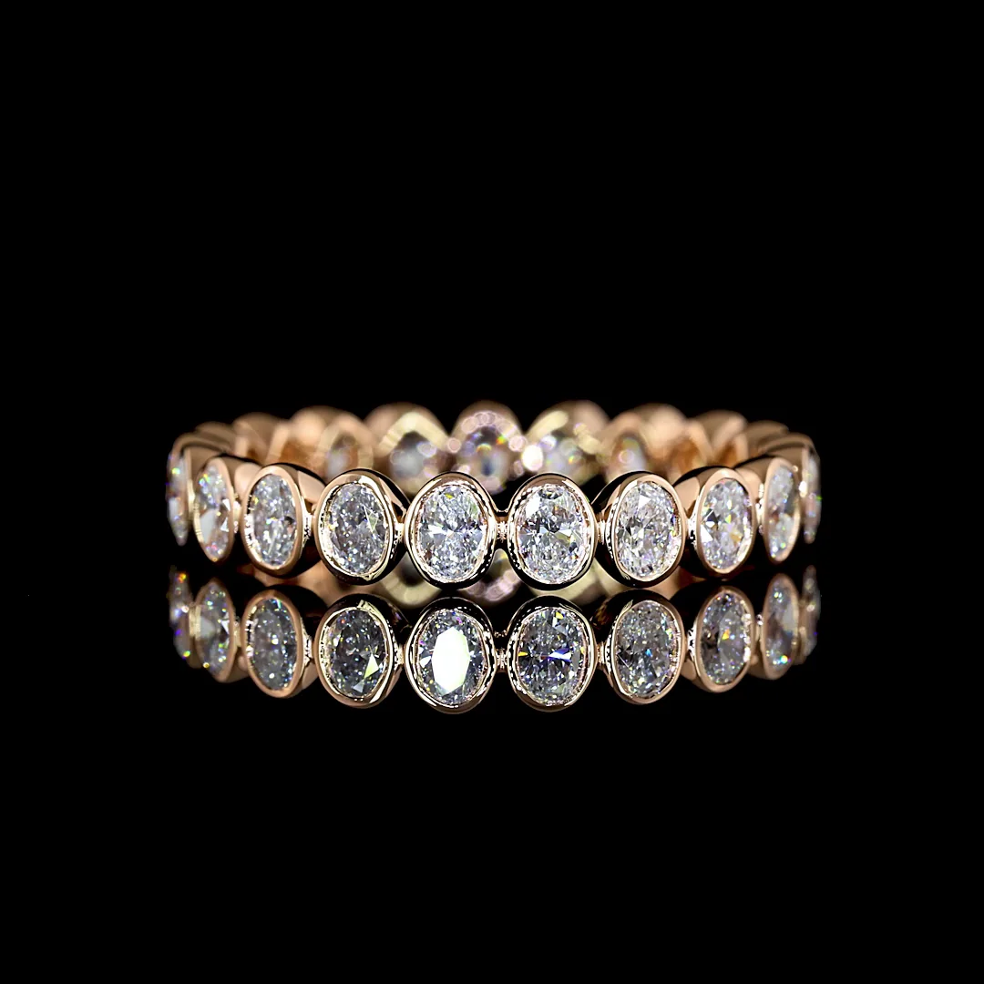1.09 Cts 14k Rose Gold Oval Shape Eternity Band Eternity Band
