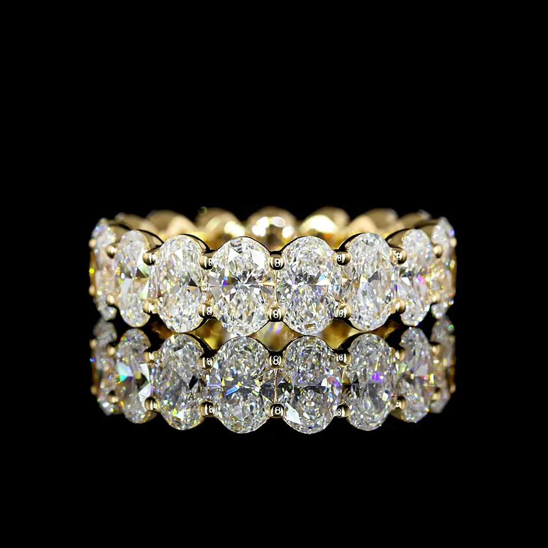 4.24 Cts 18k Yellow Gold Oval Shape Eternity Band Eternity Band