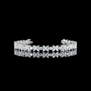 4.72 Cts 18k White Gold Mix Shape Station Line Tennis Bracelet
