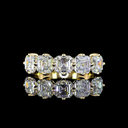 1.53 Cts 14k Yellow Gold Asscher Shape 5 Stones Eternity Band